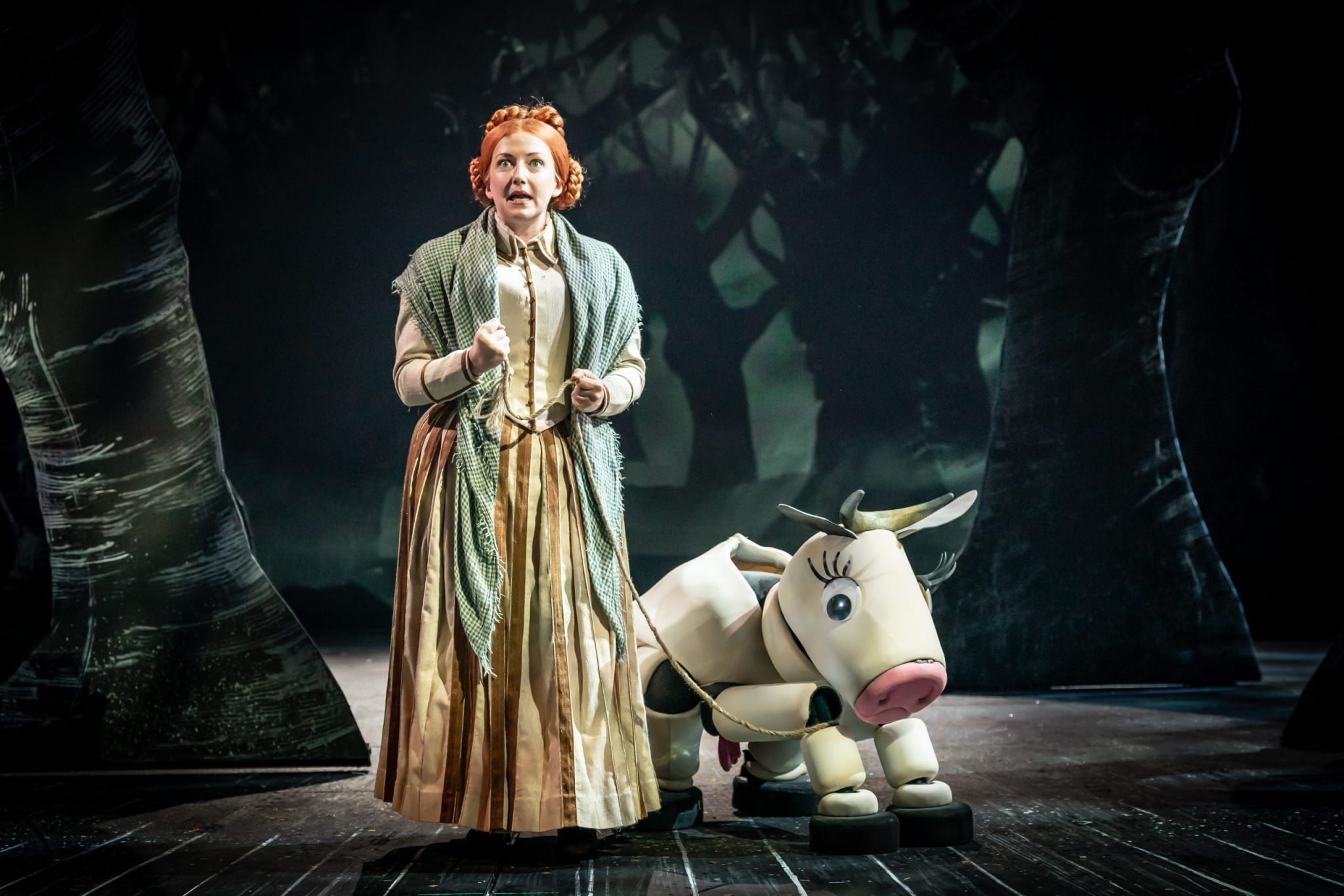 Into the Woods - Alex Young (Baker's Wife) and Milky White (Faith Prendergast) - Photo Marc Brenner copy