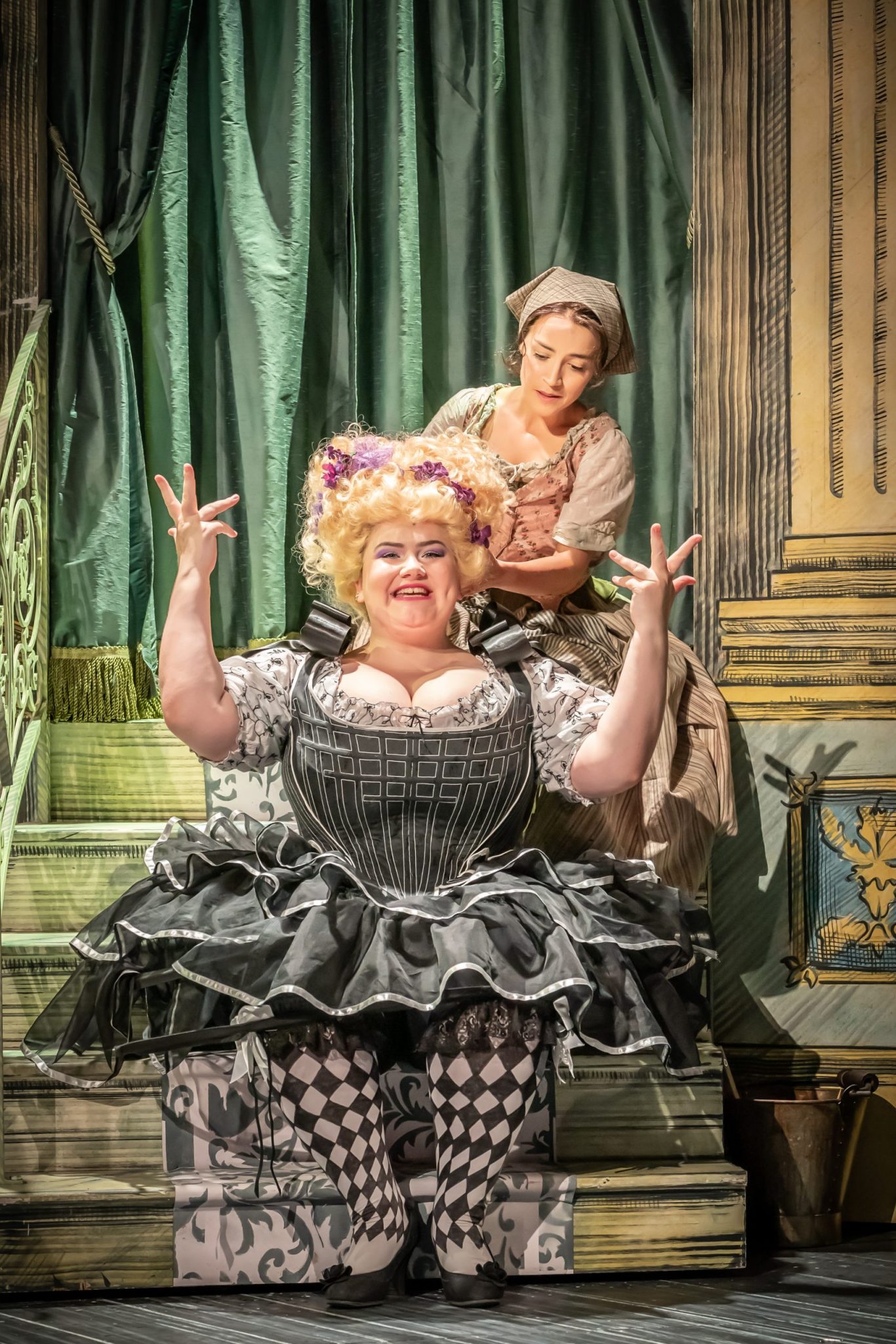 Into the Woods - Audrey Brisson (Cinderella) and Charlotte Jaconelli (Florinda) - Photo Marc Brenner copy