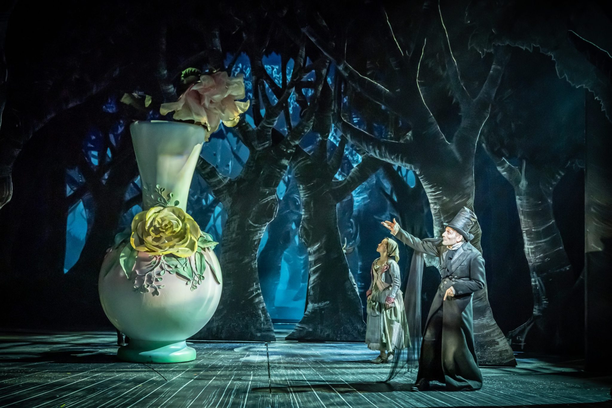 Into the Woods - Audrey Brisson (Cinderella) and Julian Bleach (Mysterious Man) - Photo Marc Brenner copy