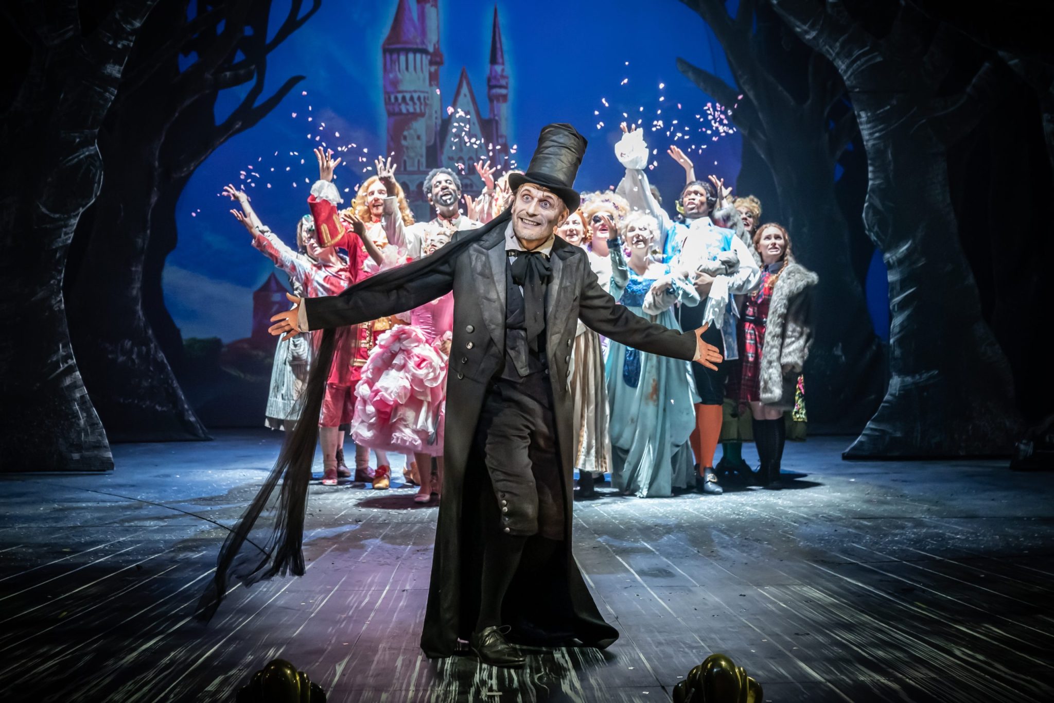 Into the Woods - Julian Bleach (Mysterious Man) and the Company - Photo Marc Brenner copy